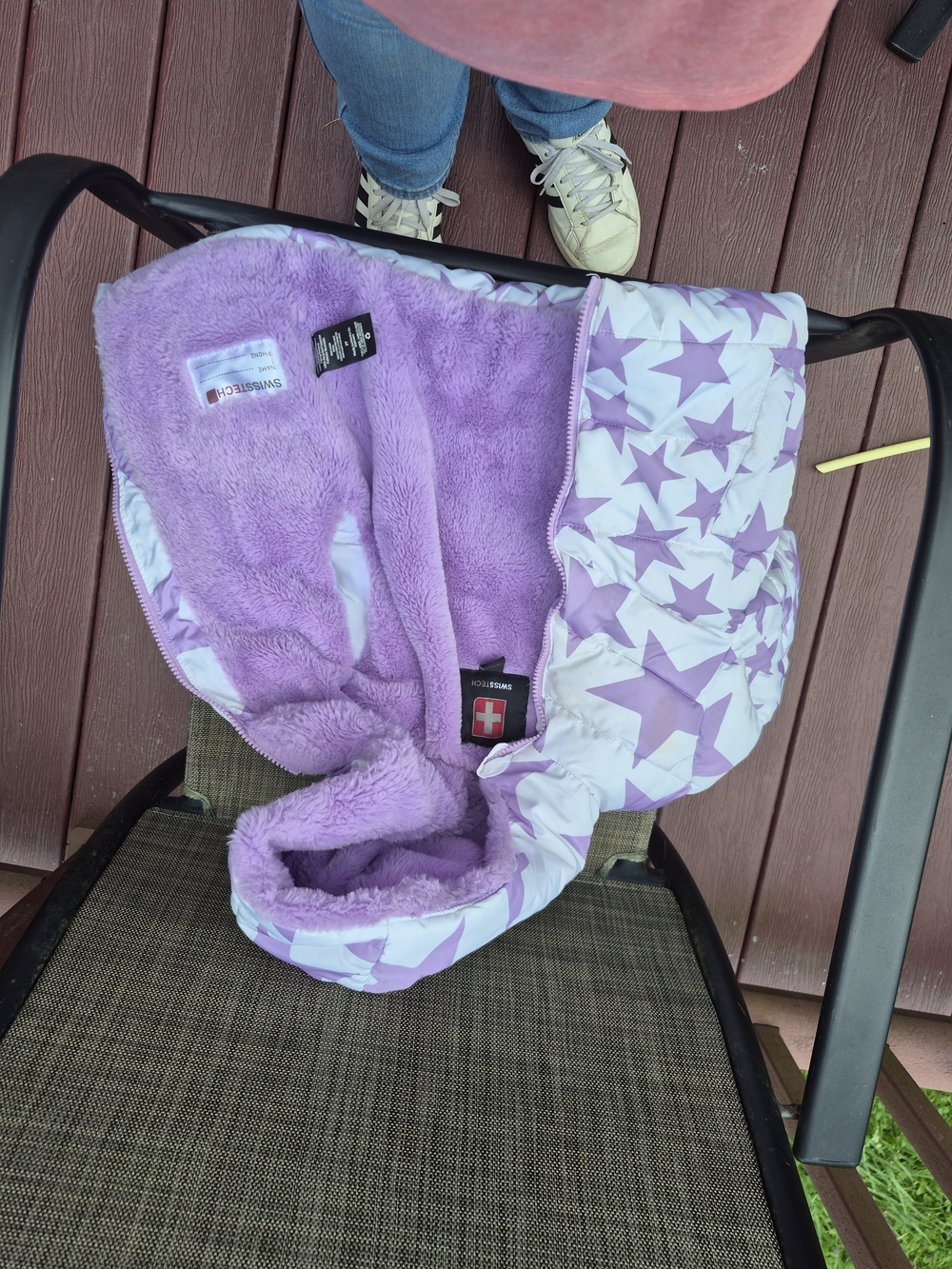 Swiss Tech Kids Lavender Star Hooded Blanket